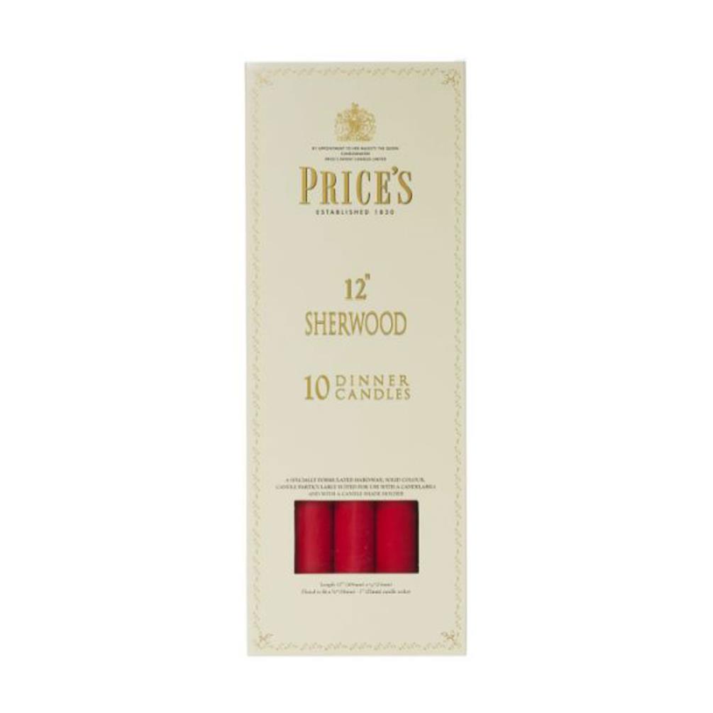 Price's Sherwood Red Dinner Candles 30cm (Box of 10) £29.69